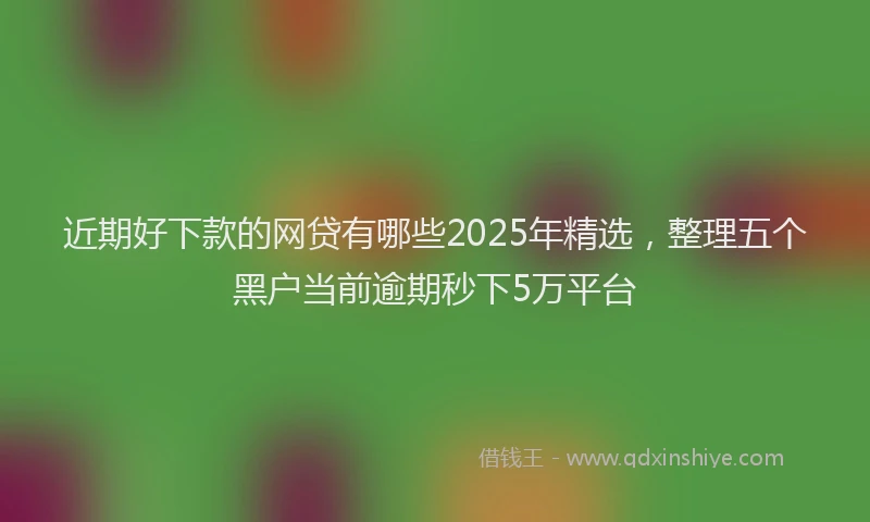 近期好下款的网贷有哪些2025年精选，整理五个黑户当前逾期秒下5万平台