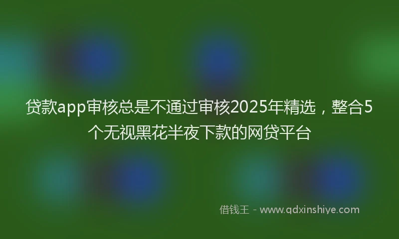 贷款app审核总是不通过审核2025年精选，整合5个无视黑花半夜下款的网贷平台