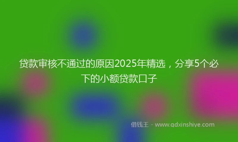 贷款审核不通过的原因2025年精选，分享5个必下的小额贷款口子
