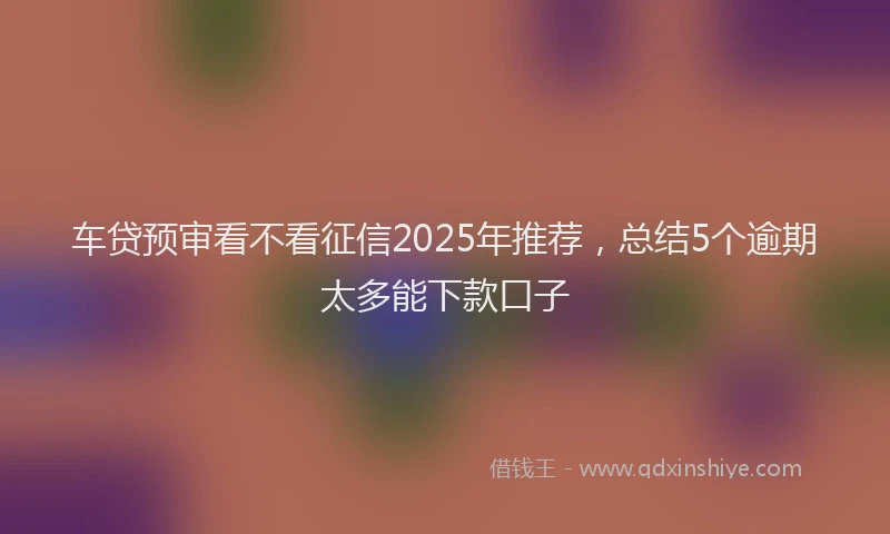 车贷预审看不看征信2025年推荐，总结5个逾期太多能下款口子