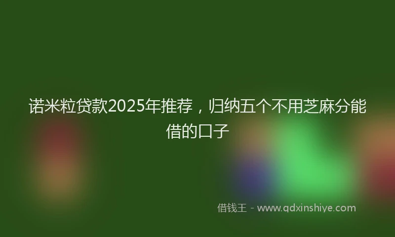 诺米粒贷款2025年推荐，归纳五个不用芝麻分能借的口子