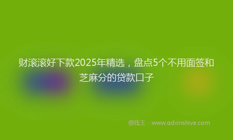 财滚滚好下款2025年精选，盘点5个不用面签和芝麻分的贷款口子