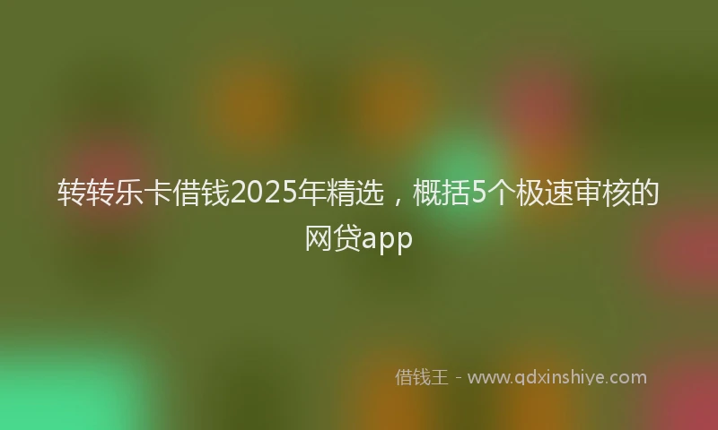 转转乐卡借钱2025年精选，概括5个极速审核的网贷app
