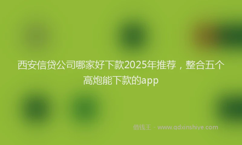 西安信贷公司哪家好下款2025年推荐，整合五个高炮能下款的app