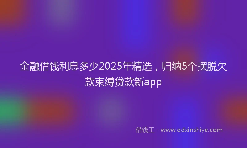 金融借钱利息多少2025年精选，归纳5个摆脱欠款束缚贷款新app