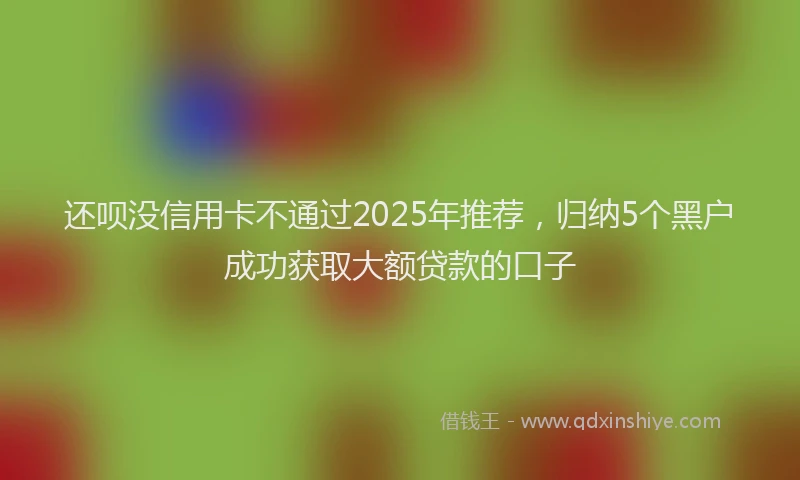 还呗没信用卡不通过2025年推荐，归纳5个黑户成功获取大额贷款的口子