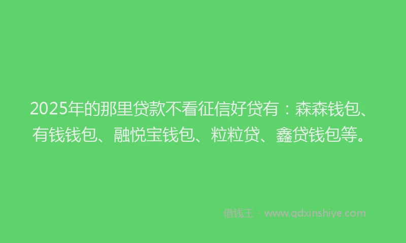 2025年的那里贷款不看征信好贷有：森森钱包、有钱钱包、融悦宝钱包、粒粒贷、鑫贷钱包等。