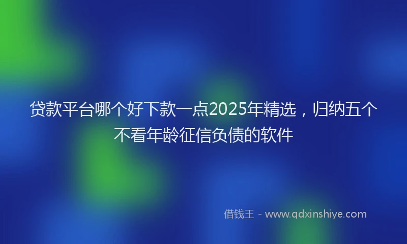 贷款平台哪个好下款一点2025年精选，归纳五个不看年龄征信负债的软件