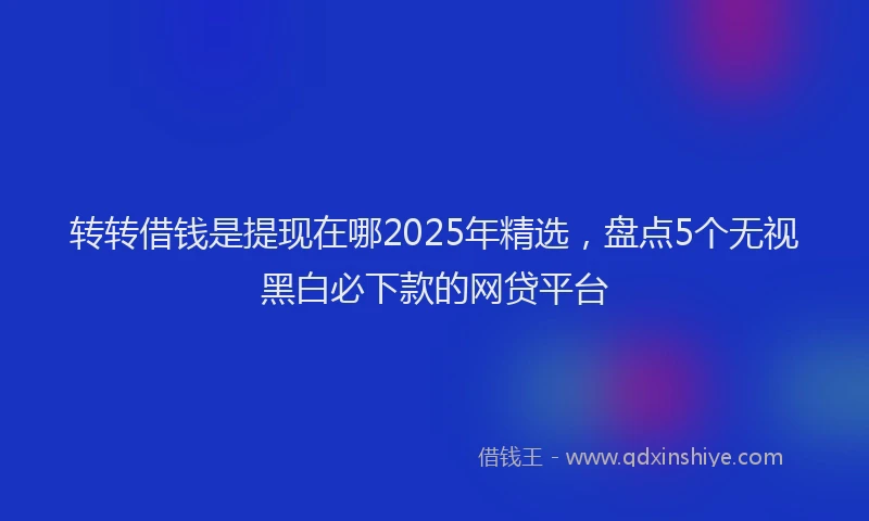 转转借钱是提现在哪2025年精选，盘点5个无视黑白必下款的网贷平台