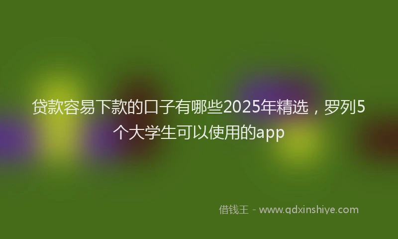 贷款容易下款的口子有哪些2025年精选，罗列5个大学生可以使用的app