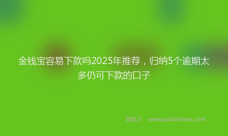金钱宝容易下款吗2025年推荐，归纳5个逾期太多仍可下款的口子