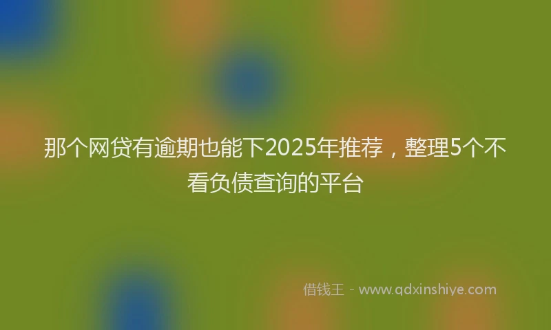 那个网贷有逾期也能下2025年推荐，整理5个不看负债查询的平台