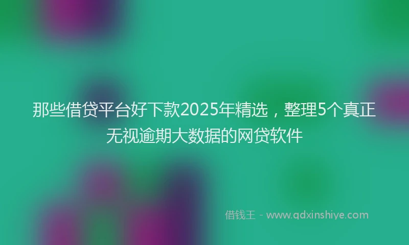 那些借贷平台好下款2025年精选，整理5个真正无视逾期大数据的网贷软件