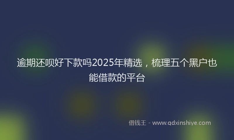 逾期还呗好下款吗2025年精选，梳理五个黑户也能借款的平台