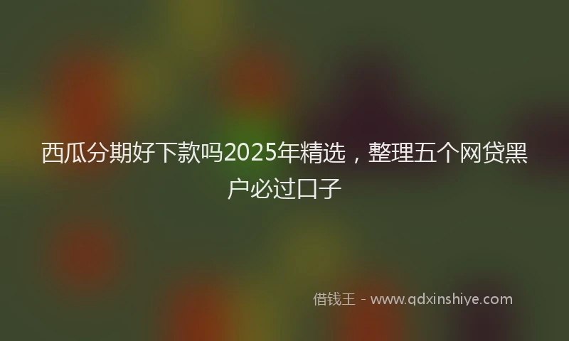 西瓜分期好下款吗2025年精选，整理五个网贷黑户必过口子