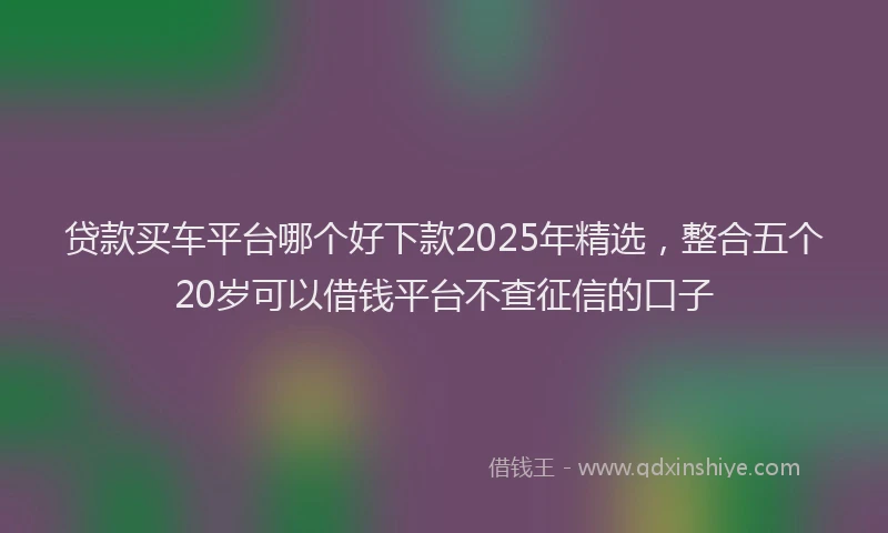 贷款买车平台哪个好下款2025年精选，整合五个20岁可以借钱平台不查征信的口子
