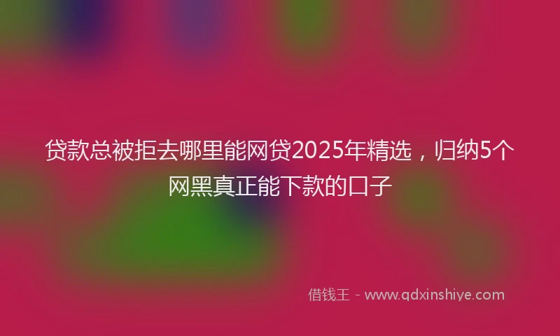 贷款总被拒去哪里能网贷2025年精选，归纳5个网黑真正能下款的口子