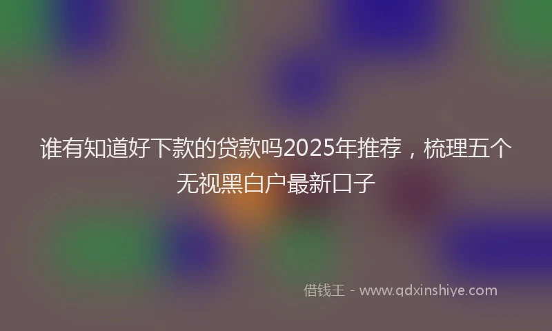 谁有知道好下款的贷款吗2025年推荐，梳理五个无视黑白户最新口子