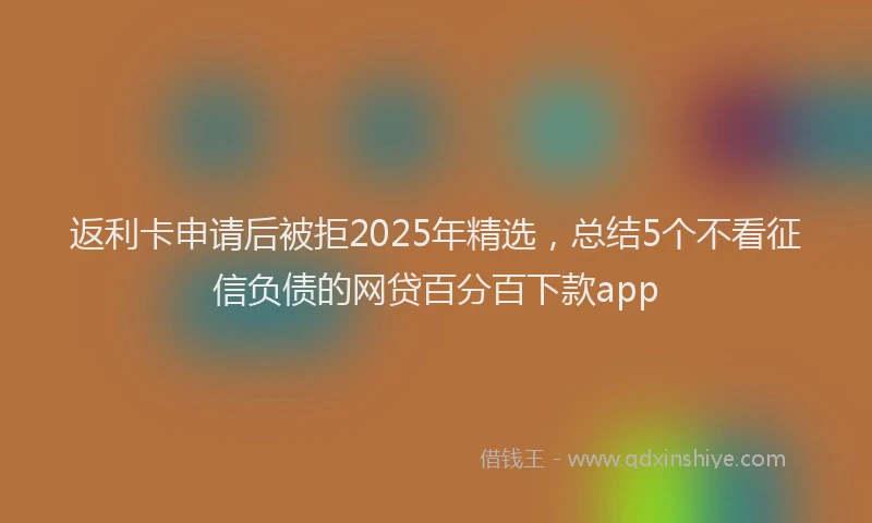 返利卡申请后被拒2025年精选，总结5个不看征信负债的网贷百分百下款app
