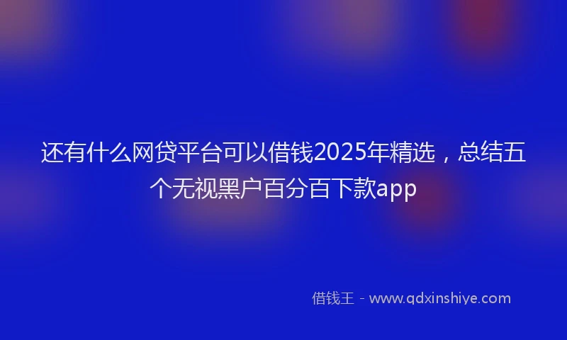 还有什么网贷平台可以借钱2025年精选，总结五个无视黑户百分百下款app