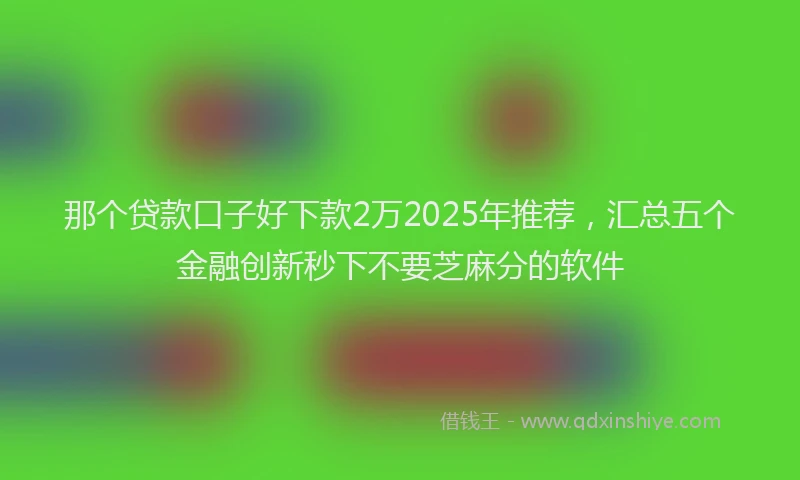 那个贷款口子好下款2万2025年推荐，汇总五个金融创新秒下不要芝麻分的软件