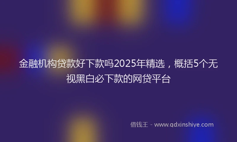 金融机构贷款好下款吗2025年精选，概括5个无视黑白必下款的网贷平台