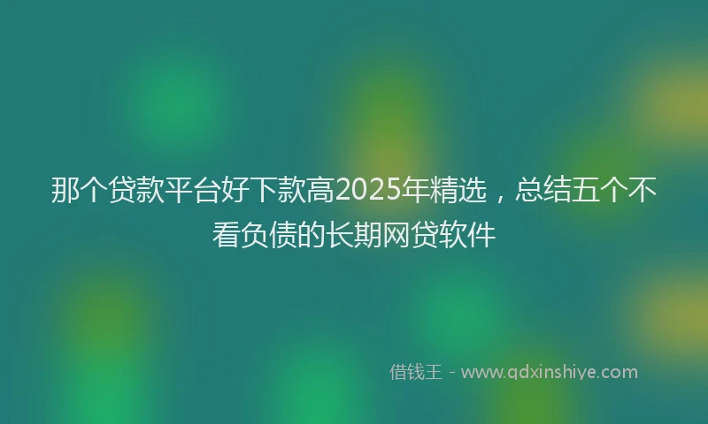 那个贷款平台好下款高2025年精选，总结五个不看负债的长期网贷软件