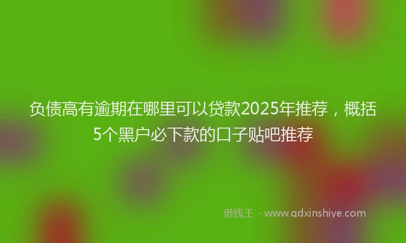 负债高有逾期在哪里可以贷款2025年推荐，概括5个黑户必下款的口子贴吧推荐