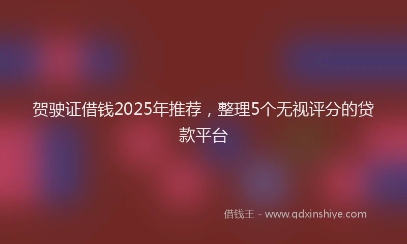 贺驶证借钱2025年推荐，整理5个无视评分的贷款平台