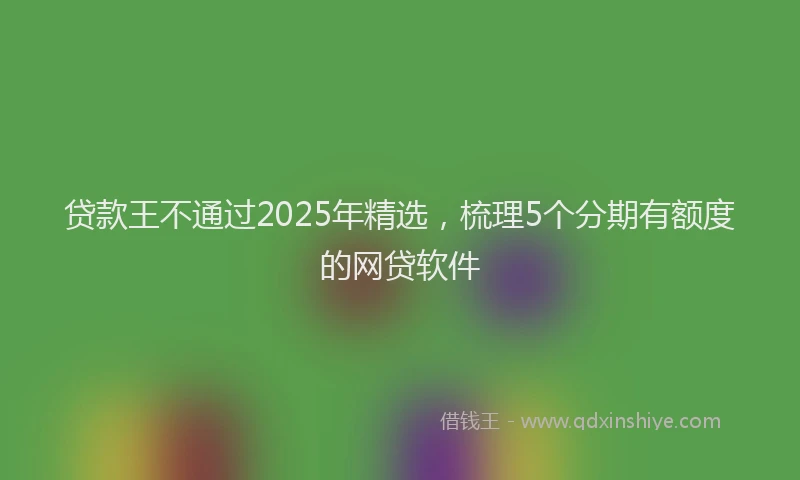 贷款王不通过2025年精选，梳理5个分期有额度的网贷软件