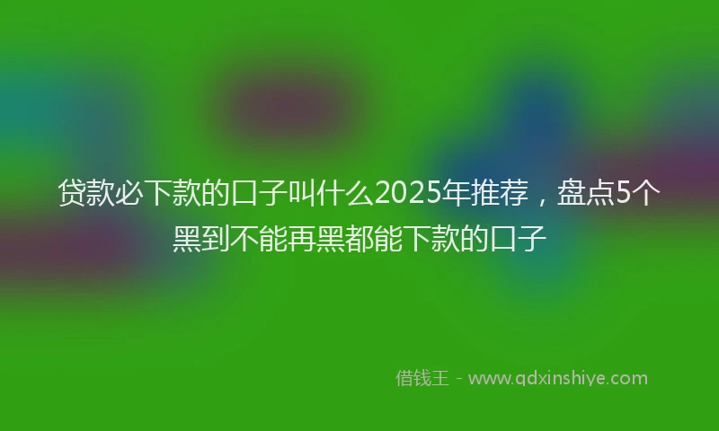 贷款必下款的口子叫什么2025年推荐，盘点5个黑到不能再黑都能下款的口子