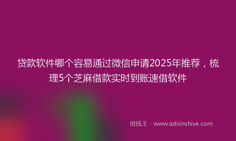 贷款软件哪个容易通过微信申请2025年推荐，梳理5个芝麻借款实时到账速借软件