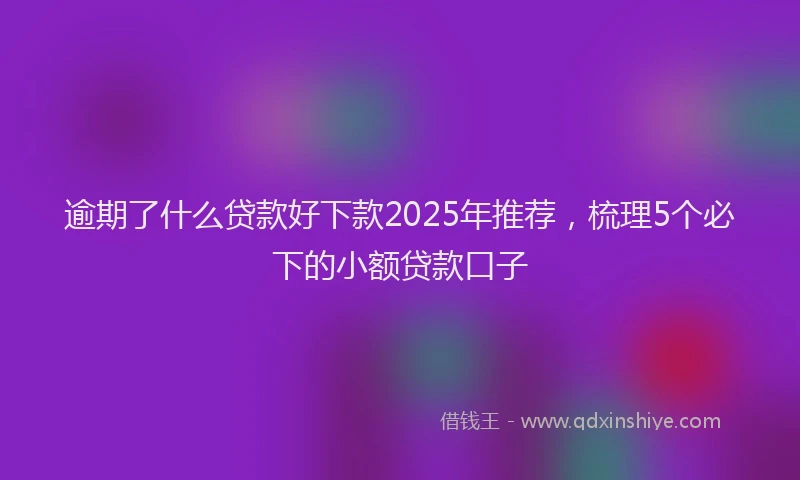 逾期了什么贷款好下款2025年推荐，梳理5个必下的小额贷款口子