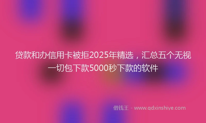 贷款和办信用卡被拒2025年精选，汇总五个无视一切包下款5000秒下款的软件