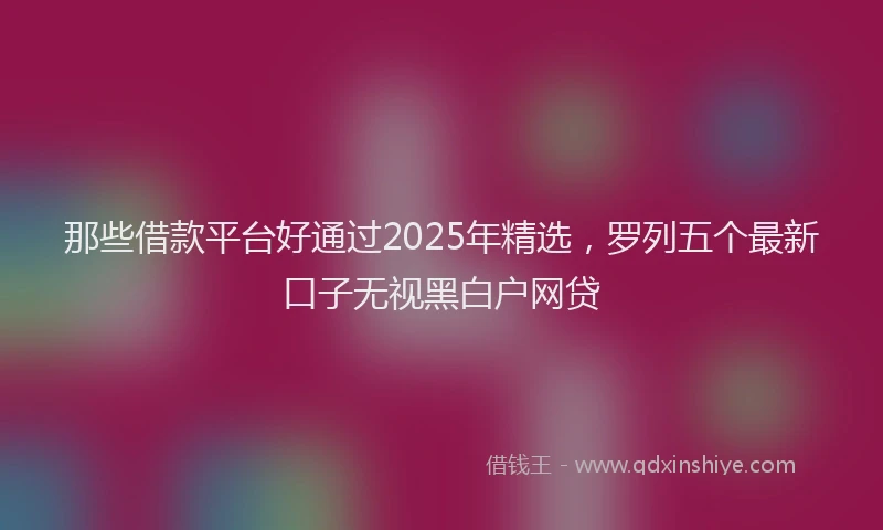 那些借款平台好通过2025年精选，罗列五个最新口子无视黑白户网贷