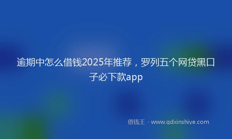 逾期中怎么借钱2025年推荐，罗列五个网贷黑口子必下款app