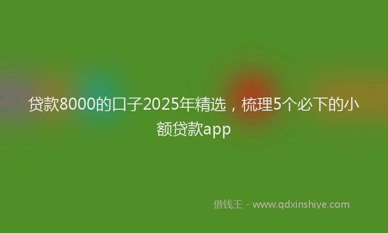 贷款8000的口子2025年精选，梳理5个必下的小额贷款app