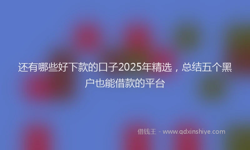 还有哪些好下款的口子2025年精选，总结五个黑户也能借款的平台