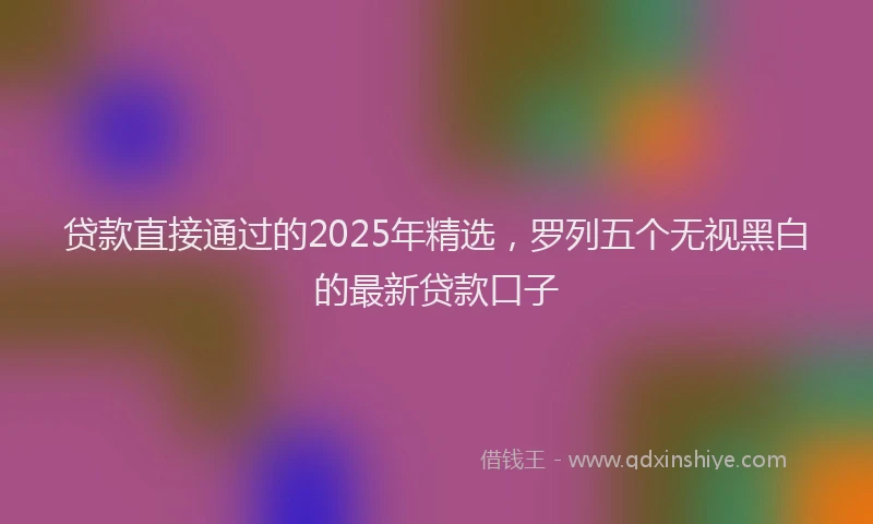 贷款直接通过的2025年精选，罗列五个无视黑白的最新贷款口子