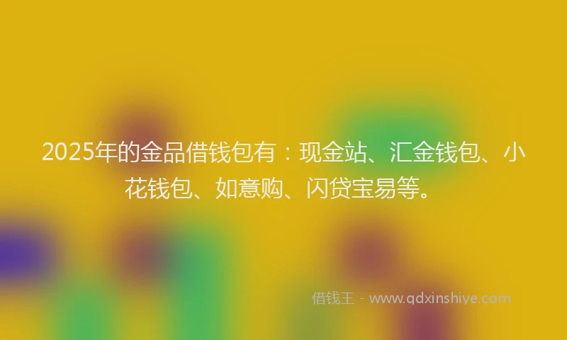 2025年的金品借钱包有：现金站、汇金钱包、小花钱包、如意购、闪贷宝易等。