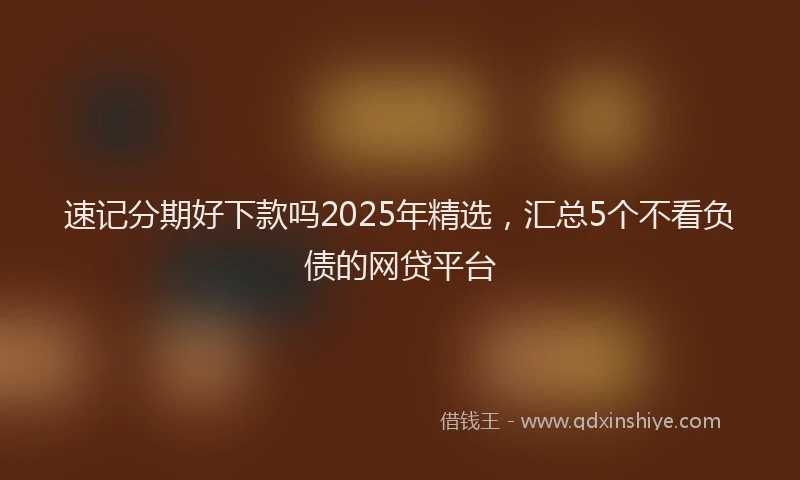 速记分期好下款吗2025年精选，汇总5个不看负债的网贷平台