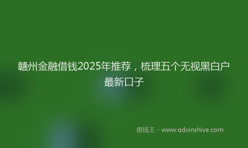 赣州金融借钱2025年推荐，梳理五个无视黑白户最新口子