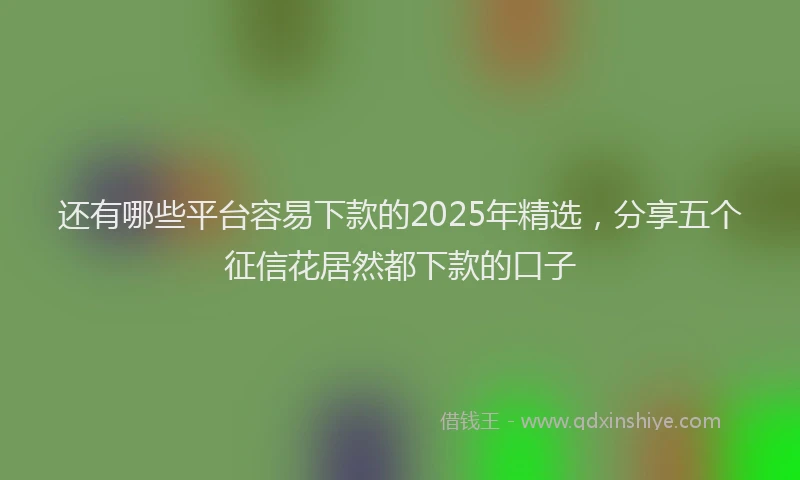 还有哪些平台容易下款的2025年精选，分享五个征信花居然都下款的口子