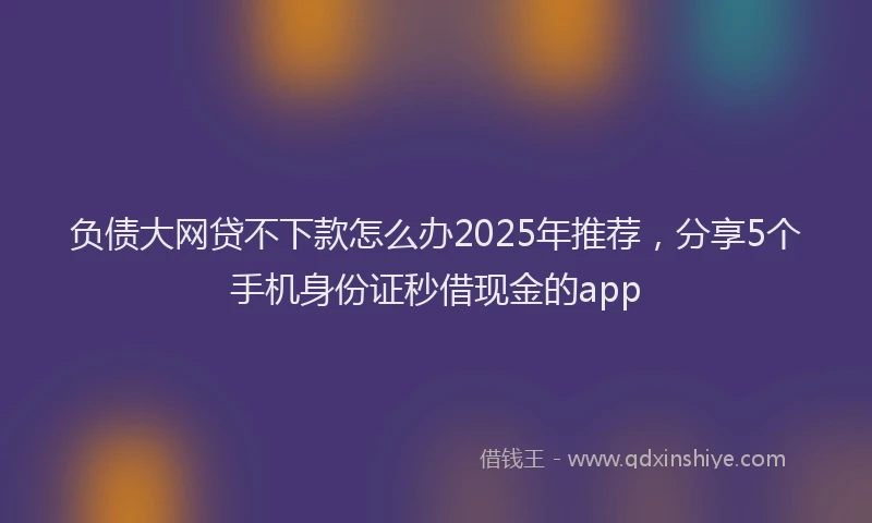 负债大网贷不下款怎么办2025年推荐，分享5个手机身份证秒借现金的app