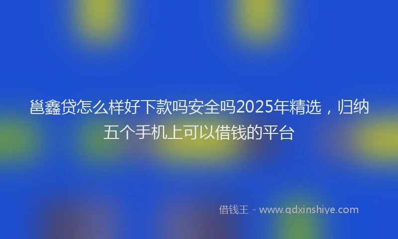 邕鑫贷怎么样好下款吗安全吗2025年精选，归纳五个手机上可以借钱的平台