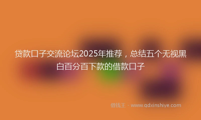 贷款口子交流论坛2025年推荐，总结五个无视黑白百分百下款的借款口子