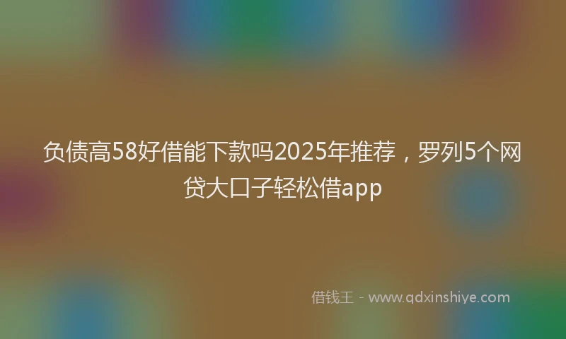 负债高58好借能下款吗2025年推荐，罗列5个网贷大口子轻松借app
