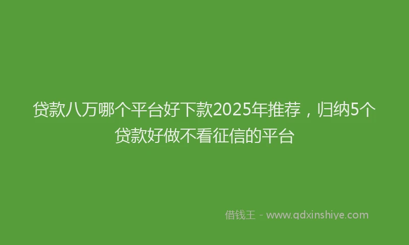 贷款八万哪个平台好下款2025年推荐，归纳5个贷款好做不看征信的平台