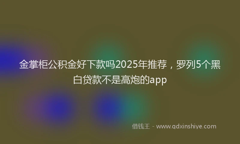 金掌柜公积金好下款吗2025年推荐，罗列5个黑白贷款不是高炮的app