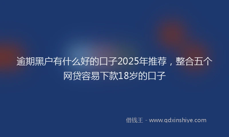 逾期黑户有什么好的口子2025年推荐，整合五个网贷容易下款18岁的口子